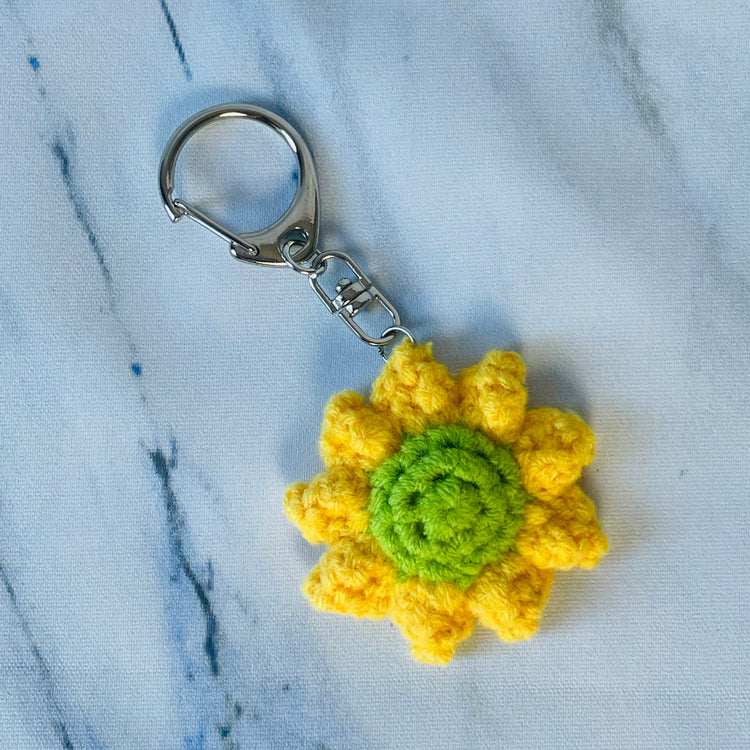 Crochet Sunflower Keyring